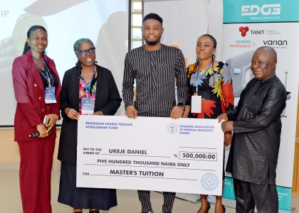 Daniel Ukeje, one of 2 winners of the Prof. T. A. Fregene Medical Physics Scholarship Award